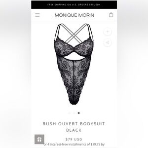 Monique Morin Black Lace Bodysuit